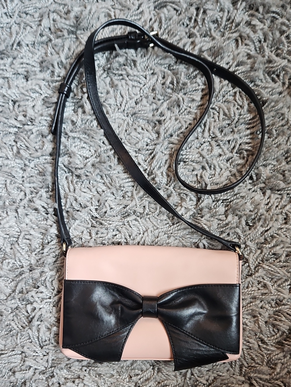 kate spade NY Classic Pink and Black Bow Crossbody Bag